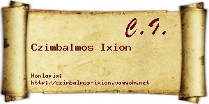 Czimbalmos Ixion névjegykártya